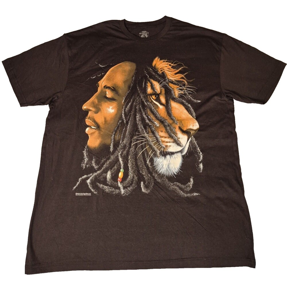 Bob Marley T-Shirt Lion Graphic Print 2005 Size XL Official Zion Rootswear